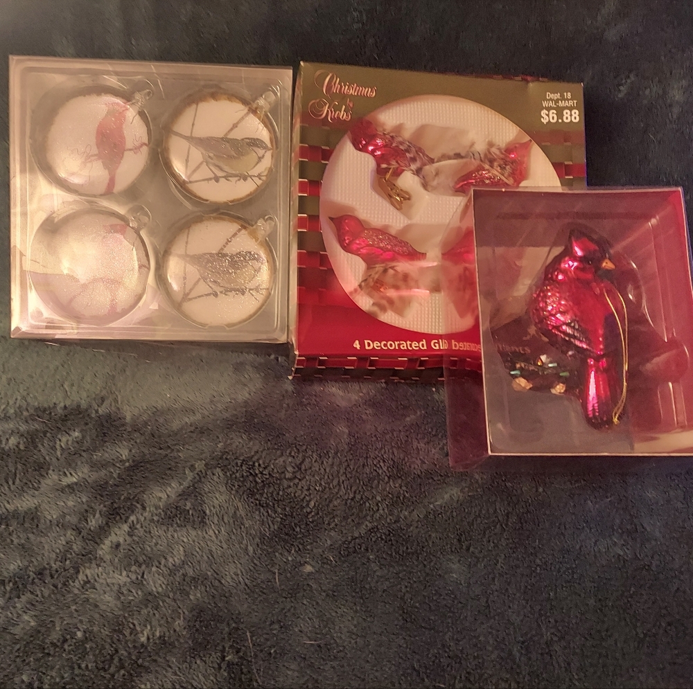 Cardinal Ornaments (3)
